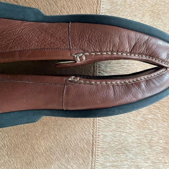 Rockport Men's Chestnut Brown Leather Slip-On Loafers